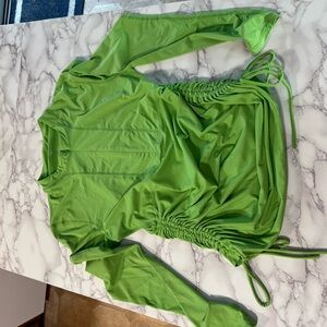 Athleta Vibrant Green Ruched Blouse